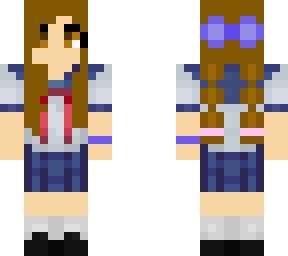 school girl with headphones