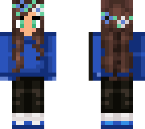 flower crown girl (blue and green)