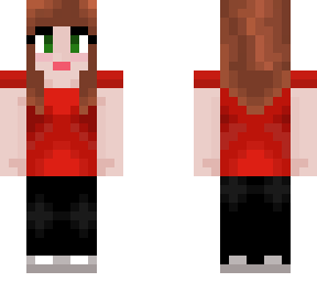 green eye girl red shirt