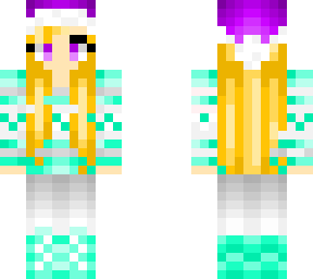 teal & purple christmas girl