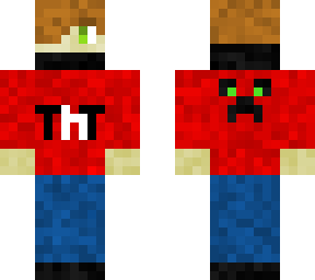 tntkid with creeper face on the back