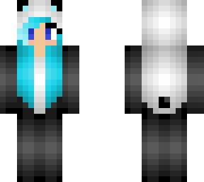 blue haired panda girl