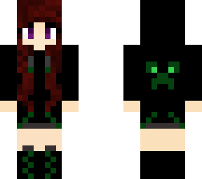 purple eyed green hoodie girl