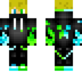 blue and  green flame guy