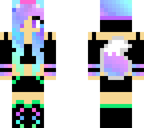 Galaxy Wolf Girl | Minecraft Skins