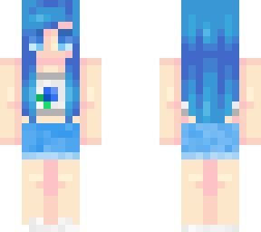 girl w crop top / sapphire hair
