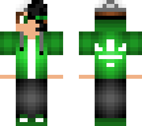 molten ender boy with green hoodie
