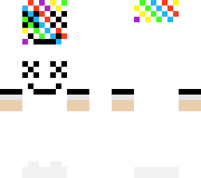 marshmello with a glowing helmet & a hoodie with the marshmallo on the front