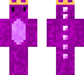 purple dinosaur with crown