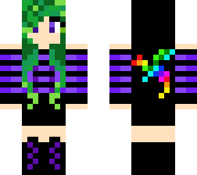 purple and green girl