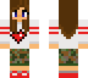 girly tomboy with camo pants and heart sweatshirt