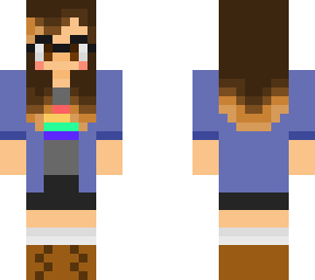 geeky girl with glasses and rainbow shirt