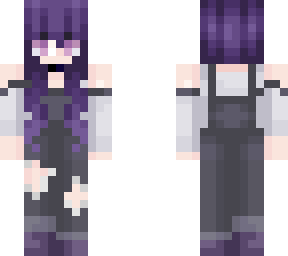 ripped overalls & purple boots