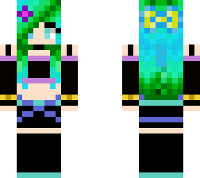 blue to green girl