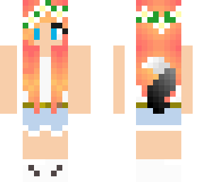 ginger, red, short, wolf, fox, flower, crown