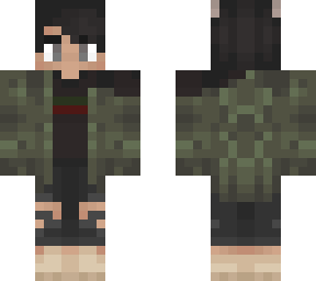 green coat