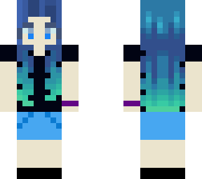 blue ombre hair girl