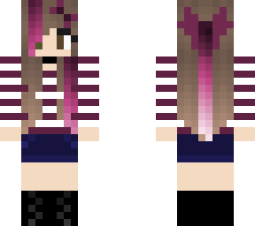 cute girl with magenta highlights