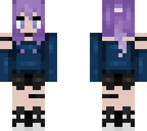 lilac in a blue sweater