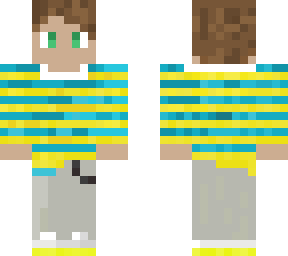 blue/yellow collard striped shirt guy