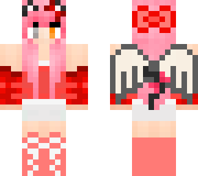 ace chan with angel wings in red
