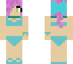 beach girl, pink hair