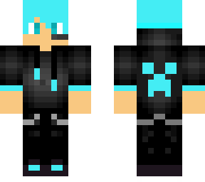 blue gamer boy/creeper hoodie