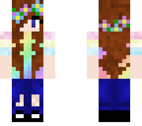 pastel flower crown girl w/ pan pride sleeves