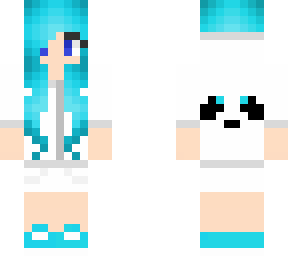 blue haired panda girl