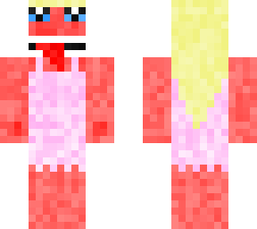 frog girl with hair and wearing a dress