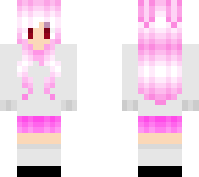 pink school girl with bunny ears