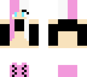 cute girl with pink and white hair