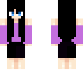 black hair girl with purpule top