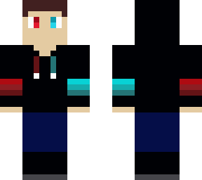 red & blue emo with hood