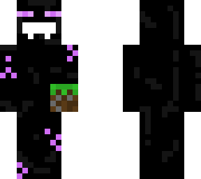baby enderman holding dirt.