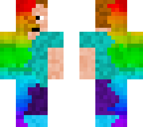 half rainbow, half regular steve
