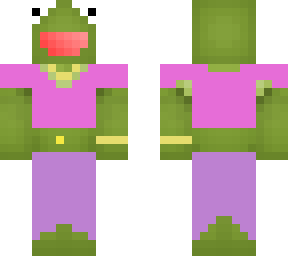 kermit the frog in a crop top and skirt with jewelry