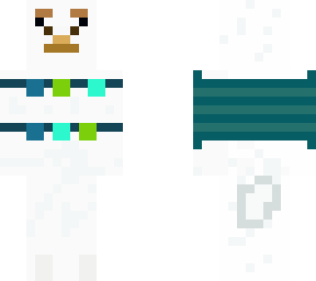 white llama with cyan blanket