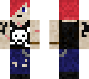 rebel with red hair bruised and skulltop