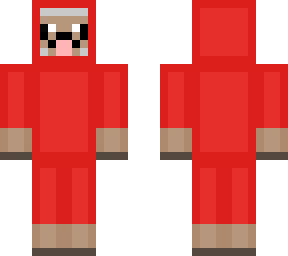 red sheep with mustache