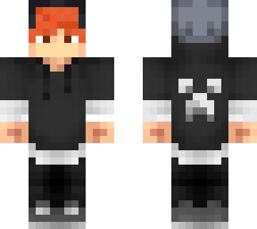 redhead, brown eyes, hoodie, creeper hoodie, black, grey