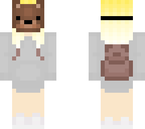 blonde with bear mask