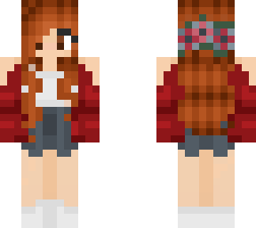 cute brown haired plaid girl with flower crown-edit