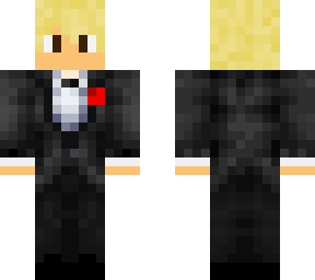 a blonde tuxedo boy