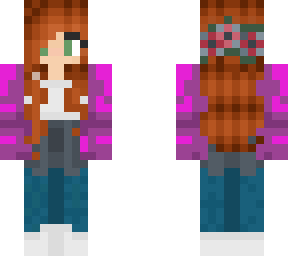 green eyed girl purple jacket