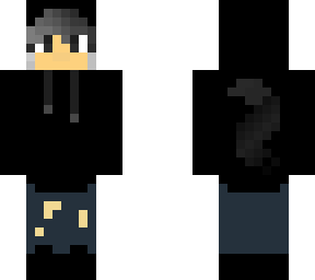 black wolf with hoddie