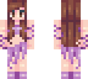 +bangs girl in lavender jungle clothes