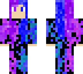 blue and purple galaxy girl