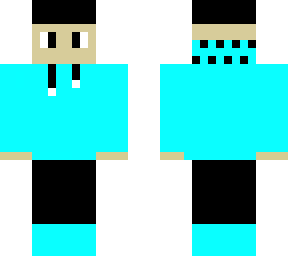 my minecraft skin, (different colored shoes, long sleeved, and hood halfway on!