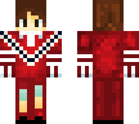jimin with brown hair and red clothes.